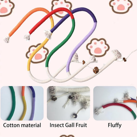 3 pieces - Cat toys - Cotton cat toy leash - play rope - Chew toys for cats - cat toys for teething - interactive toys - safe and soft cotton - dental care for adult kittens - 70 cm
