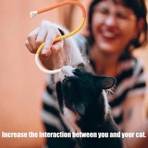 3 pieces - Cat toys - Cotton cat toy leash - play rope - Chew toys for cats - cat toys for teething - interactive toys - safe and soft cotton - dental care for adult kittens - 70 cm