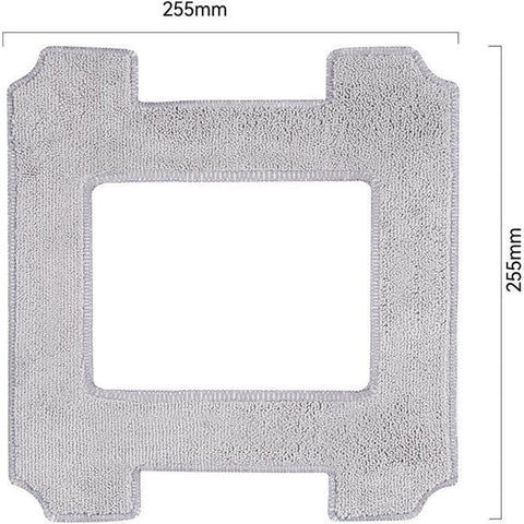 6 pieces - Microfiber cloths - Replacement mop cloths - Suitable for Ecovacs Winbot W1 / W1 Pro / W2 / W2 Omni - Mop cloths - Robot cleaning accessories - Cleaning cloths - Washable Microfiber Cloths - reusable - 255*255 mm - grey