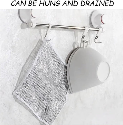 10 pieces - 20*20 cm - Multifunctional wire dishcloth - Dishcloth - double-layered - Cleaning cloth - for wet and dry dishes - scratch-free wire dishcloth - wire scrubbing cloths - for dishes - time-saving kitchen towels and cleaning cloths