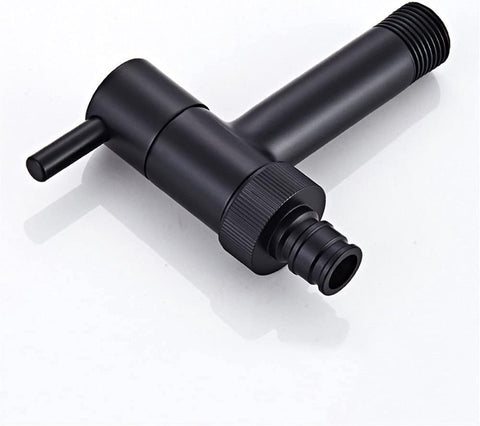 Wall-mounted tap - Material black copper - Wall mounting - Bathroom corner tap - Washing machine tap - Outdoor garden tap - Bathtub - Toilet - Mop - Swimming pool tap - Suitable for bathroom, toilet