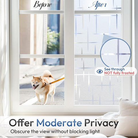 Window film - 45x200cm - anti-glare window film - Window privacy film - static window film - frosted glass decorative static sticker - Sun protection and Insulating - Self-adhesive - window film - Frosted glass