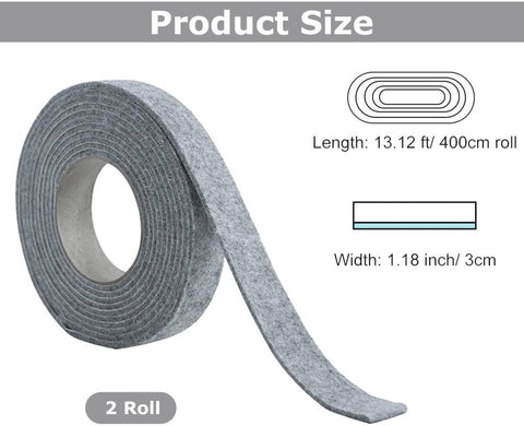 2 rolls - Moisture-proof strips for windows - 3cm*4m - Absorbing condensation strips for window felt - Absorbing stickers - Self-adhesive strip - Anti-condensation felt pads - Anti-condensation strip for windows - Window glass Water-absorbing Sticke - Moi