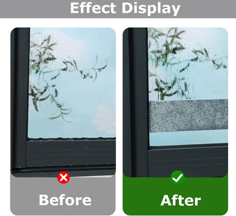 2 rolls - Moisture-proof strips for windows - 3cm*4m - Absorbing condensation strips for window felt - Absorbing stickers - Self-adhesive strip - Anti-condensation felt pads - Anti-condensation strip for windows - Window glass Water-absorbing Sticke - Moi