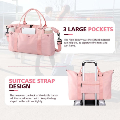 Travel bags - Waterproof weekend bags - Travel bag - Women's carry-on luggage - Travel bags - Yoga bag - Men's sports bags - Airplane carry-on luggage - Weekend bags - Travel bags with trolley lids - Sports bag - Travel Bag - Pink
