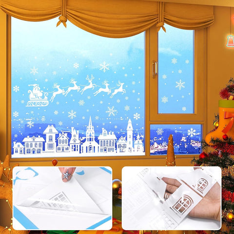 Christmas window stickers - 9 pieces - Window Decoration Stickers - Window Decoration Christmas - Christmas Decoration - Christmas Stickers - Window Stickers - Indoor Christmas Decoration - Reusable - Window Decoration - PVC - Christmas static window stic