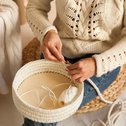 5 pieces - Crochet basket base - 5 sizes - Round Bag Base for Hooks - Basket Base for Hooks - Wooden Base for Hooks - for thick yarn, DIY knitting, weaving, crafting - home decoration - Diameter 10 cm/15 cm/20 cm/25 cm/30 cm