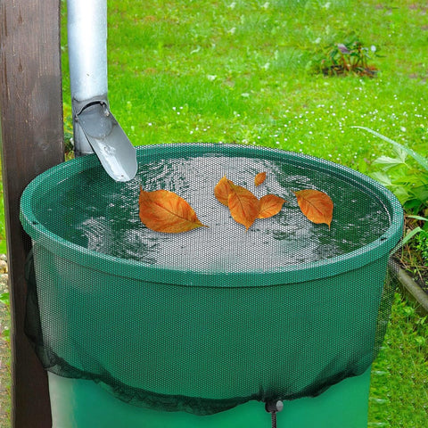 3 pieces - rain barrel cover - Rain barrel net - Protective cover for tank harvesting tools - With drawstring - Universal lid - Keeps dirt out of the rain barrel - for garden and camping, anti-rotation, anti-mosquito - 37.4 inches - Black