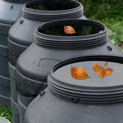 3 pieces - rain barrel cover - Rain barrel net - Protective cover for tank harvesting tools - With drawstring - Universal lid - Keeps dirt out of the rain barrel - for garden and camping, anti-rotation, anti-mosquito - 37.4 inches - Black