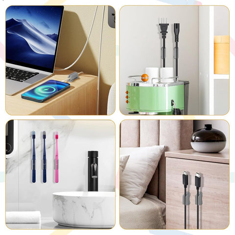 20 pieces - pen holder - pen holder for desk - self-adhesive silicone pen holder - for clipboard mounting in classroom - highlighter holder - pencil holder - for desk, classroom, office accessories - grey - 2*4.7 cm