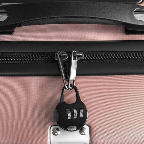Allecto Plus - Mini Combination Lock for Suitcase Backpack Travel Bag - 3-Digit Padlock - 4 Pieces Black Silver - Adjustable - Jewelry Box Locks - Round