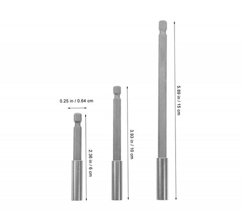 pieces - magnetic drill extension holder - magnetic bit holder set - hexagonal shank - magnetic drill chuck - quick-change bit set for electric drill and screwdriver - for car maintenance, DIY and repairs - 60/100/150 mm