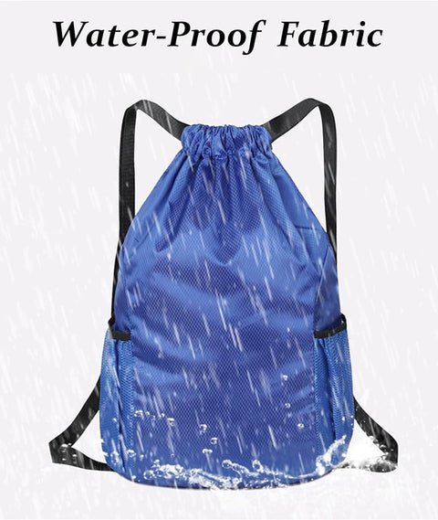 47*38*18cm - Drawstring bag - Drawstring backpack - large unisex sports backpack - with drawstring - gym bag - with two side pockets - backpack - sports bag - waterproof Oxford fabric backpack - waterproof travel bag - for beach, school, travel, outdoor s