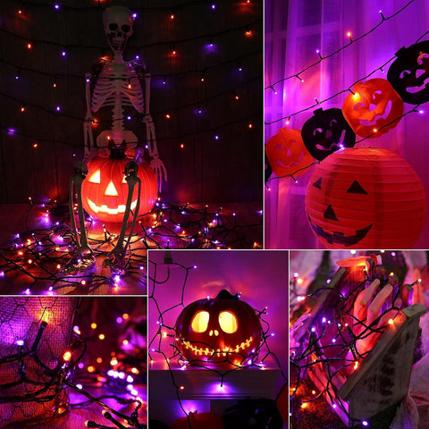 2 Pieces Solar Garden Lights Total 171 FT, 400 LED Lights - Halloween Lighting - Halloween String Lights - Halloween Decoration - Halloween Lanterns Decoration - Small Party Lights - Fairy Lights - Waterproof - For Garden - Patio And Path