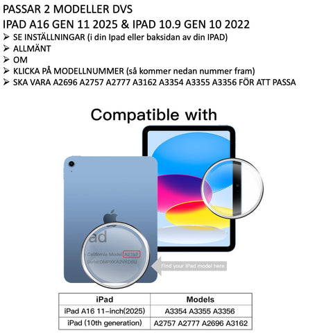 iPad (A16) Gen 11 2025 Tempered Glass Screen Protector 9H Transparent 2-Pack