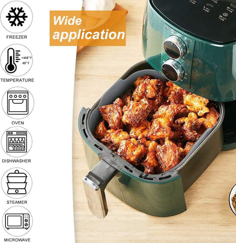 Airfryer accessories - Silicone baking dish - 2 pieces - Hot air fryer - Baking tins - Baking paper alternative - Basket baking tin - 20 CM - gray - Accessories