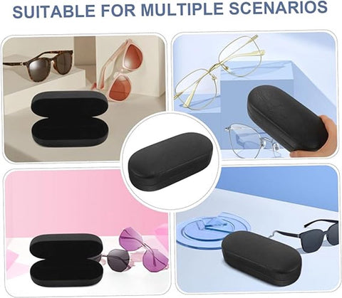 Glasses Case - Hard Glasses Case - Glasses Case - Glasses Case - Sunglasses Protective Box - Portable - Convenient Storage - Gift for Men and Women - 17*7*5.3CM - Black - PU Leather and Metal Frame