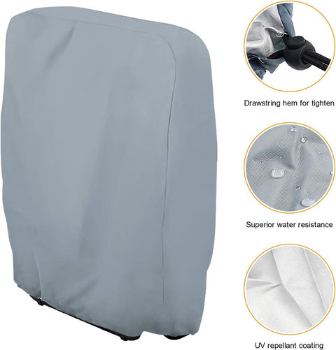 Waterproof Chair Cover - 2 Pieces - Garden Chair Cover - Protective Cover for Garden Furniture - Cover for Folding Chairs - Garden Furniture Cover - Garden Chair Cover - 71x20/34x110cm - For Outdoor Use in the Garden, Balcony or Terrace - Gray - 210D Oxfo