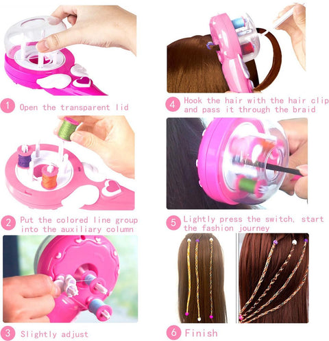 Hair Braider - Electric Automatic Hair Braiding - Braiding Attachment - Hair Braiding Machine - Incl Accessories - DIY - Automatic Hair Braider - 25*9 cm