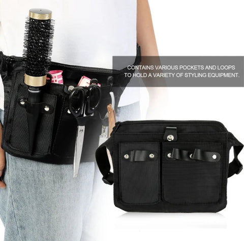 Hairdresser's Bag - Hairdresser's Belt Bag - Hairdresser's Scissor Bag - Canvas - 34*18 cm - For combs, clips - Black