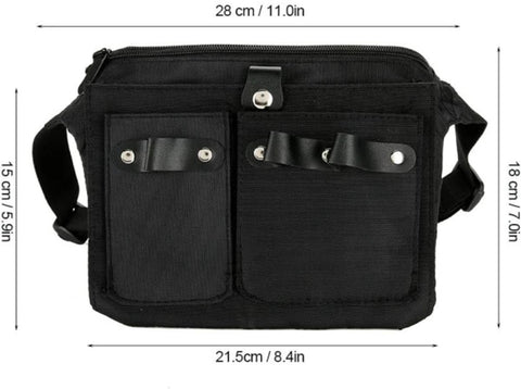 Hairdresser's Bag - Hairdresser's Belt Bag - Hairdresser's Scissor Bag - Canvas - 34*18 cm - For combs, clips - Black