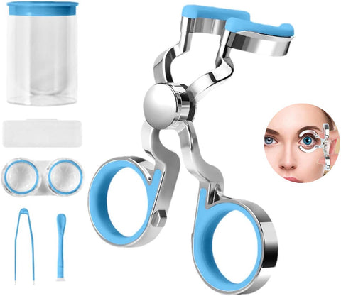 Contact Lens Wearing Aids - Eyelid Wear Aid - Lens Suction Cup - Contact Lens Holder - Contact Lens Eyelid Tensioner - Lens Suction Cup - Contact Lens Holder - Silicone Soft - Blue