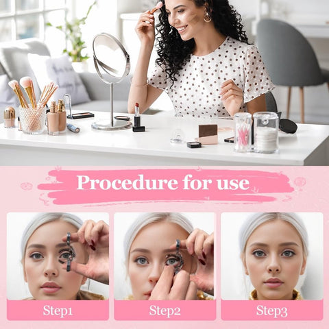Contact Lens Wearing Aids - Eyelid Wear Aid - Contact Lens Inserter Remover - Contact Lens Eyelid Stretcher - Contact Lens Lens Aid - Lens Suction Cup - Contact Lens Holder - Silicone Soft - Pink