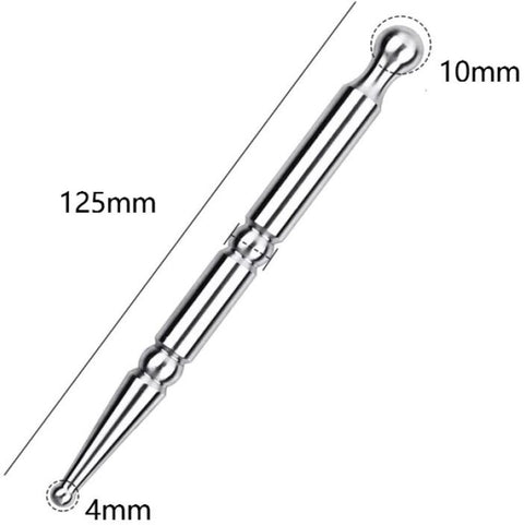 Pressure point pen - Trigger point acupressure pen - Stainless steel - Acupuncture rod - Meridian dredging rod - Manual - For back, shoulders, legs - 125*12mm - Silver