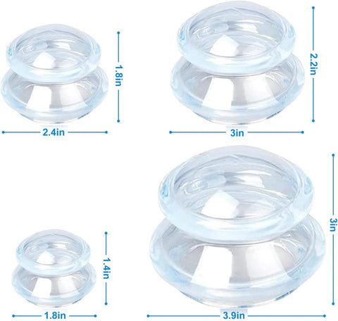 4 pieces silicone cups - Cupping cups - Cupping Set - Cellulite Cups - Cupping For Cellulite - vacuum cup - For reducing cellulite anti-aging relieves pain and joints for buttocks, neck, body - Green