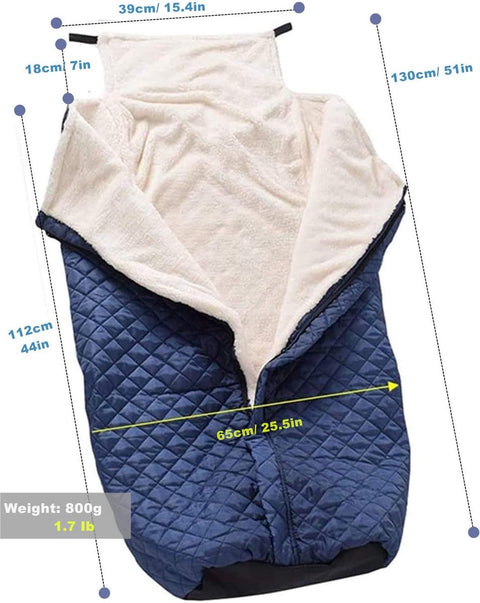 Wheelchair Blanket – Footmuff – Wind and Waterproof – Unisex – Cashmere Lined – Wheelchair Footmuff Adults – Warm & Comfortable – One Size – Stay Warm in Winter – 130*65cm – Waterproof – Waist Size