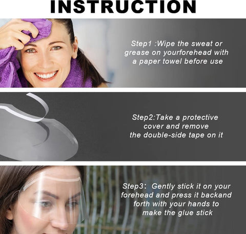 30 pieces - Face shield - Face shield - Splash shield - Face mask - safety mask - Face shield - Transparent - Hair No in eyes - For salon supplies, eyelash extensions