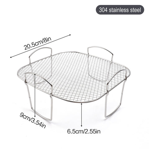 Square air fryer rack - Air fryer baking pan - Air fryer accessories - Stainless steel - 20 cm