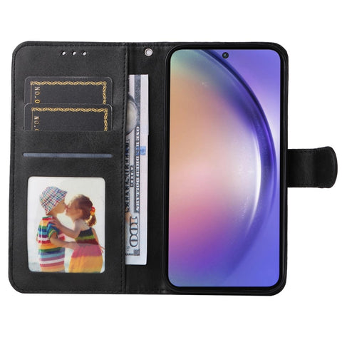 Compatible with Samsung A55 5G Wallet Case PU Leather Black with Card Slots Samsung