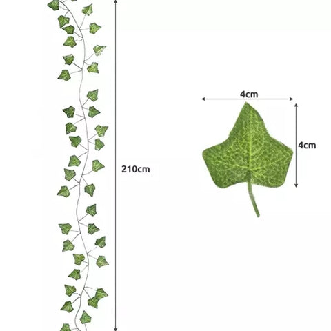 25 meters Ivy garland / Leaf garland - 2 m long Green