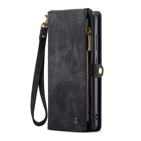 Galaxy S25 Wallet Case with Multi-Slot 2-in-1 Design Black Slim Protective Cover with Card Holder for Compatible with Samsung S25