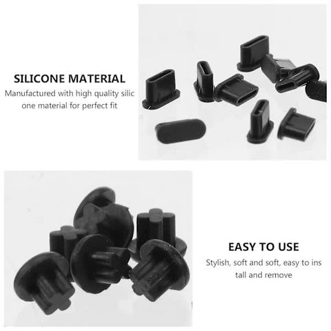 USB C Dust Cover 10 Pairs Small Phone Port Earphone Jack Compatible with Various Smartphones