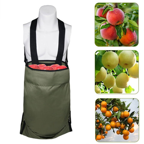 Fruit Collection Bag with Storage Pocket - Durable Compatible with Apple Picking Bag for Orchard, Farm and Garden