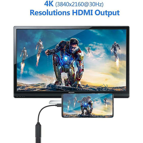 4K HDMI to USB C Adapter with Audio Video Output MacBook iPad Pro Samsung Huawei Compatible with Mate 20 Black