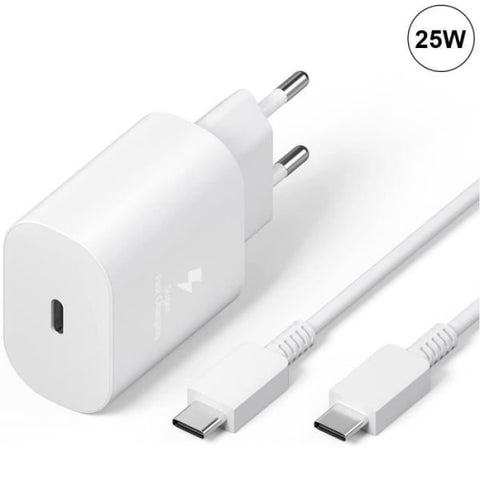 Compatible with Samsung A25 A15 A05 A05s A35 A55 Charger and Cable 25W White Type-C Fast Charging