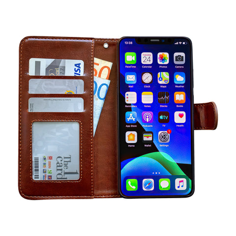 iPhone 12 Leather Case Protection Black Compatible with iPhone 12