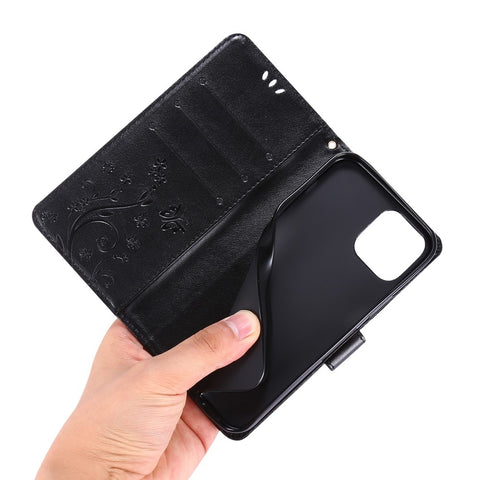 iPhone 12 / 12 Pro Floral Case Black, Compatible with iPhone