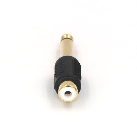 Audio Adapter 6.35mm Mono Male to RCA Female Cable Connector 6-Pack Compatible with Audio Equipment