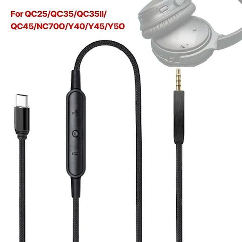 USB-C to 2.5mm Male Audio Cable Compatible with Bose QC25 QC35 QC35 II QC45 Headphones with Microphone