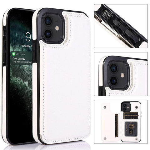 iPhone 12 - Practical and stylish case with card holder Rose gold