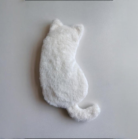 Student Storage Box - Pencil Case - Makeup Bag - Cute Cat-Shaped Storage Bag - Creative Cat-Shaped Storage Bag - Lightweight and Portable - Suitable for School, Office, and Travel（White）