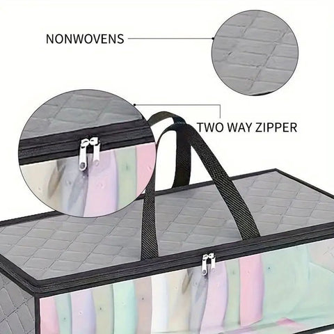 Cap Storage Bag | Set of 2 Storage Bag / Storage Sleeve - for baseball caps and other caps | Cap Organizer with 2 Handles for Closet | Moisture Protection - Gray