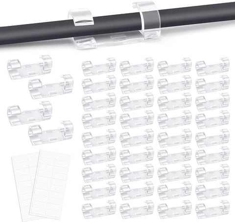 Transparent Cable Clips Self-Adhesive – Cable Organizer – 120 pieces – Cable Tray – Cable Ties – Cable Lock – Desk Organizers – Organizer – Cable Trays – Cable Management – Clips – Ties