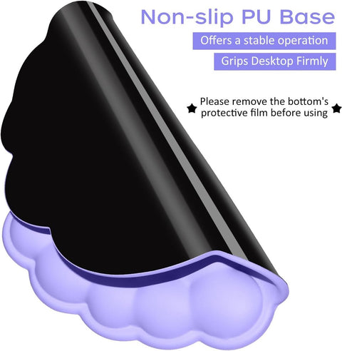 Mouse Pad - Mouse Pad with Wrist Rest - Ergonomic Mouse Pad - Mouse Pad with Leather Surface, Suitable for Computers, Laptops, Office, Home and Travel, with Non-Slip Bottom - Purple