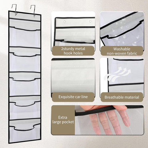 Hanging Storage Bags - Hanging Storage Boxes - Comes with 5 Mesh Pockets - Perfect as Hanging Storage Boxes for the Bedroom - Ideal for Toy Storage