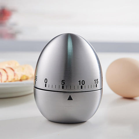 Egg Timer - Kitchen Timer - Analogue Kitchen Timer - Mechanical Kitchen Timer - Timer - Egg - Stainless Steel